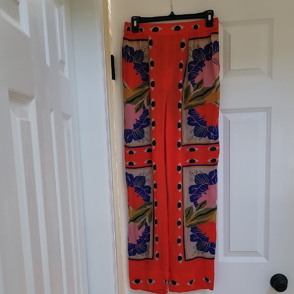 Farm Rio Surreal Scarf Pajama Trousers Pull-on Pants - Picture 4 of 15